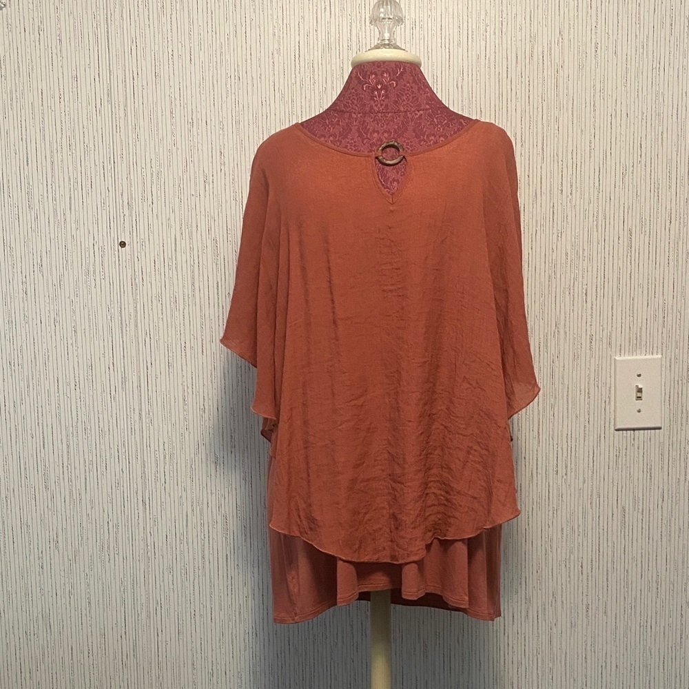 Good Days Only Top 2X Elegant Rust Women's Top